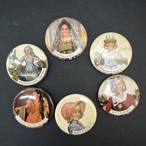 Pleasant Company American Girl Lot Of 6 Vintage Pin Back Button 1995-2000